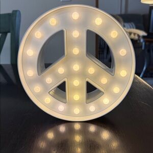 Illuminated Peace Sign LED Accent Light - White